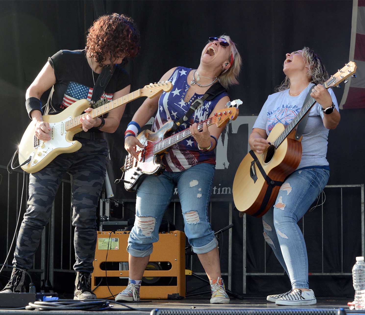 The PriSSillas performing live with guitars